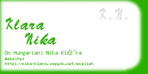 klara nika business card